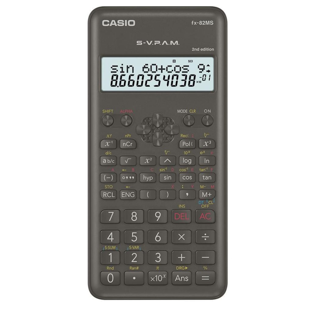 CASIO Calculadora Científica FX-82MS, 240 Funções Integradas, Preto